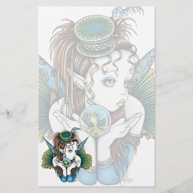 "Brooke" Pet Fish Couture Fairy Art Stationery (Front)