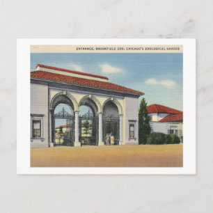 Brookfield Zoo, Chicago Zoological Garden Vintage Postcard