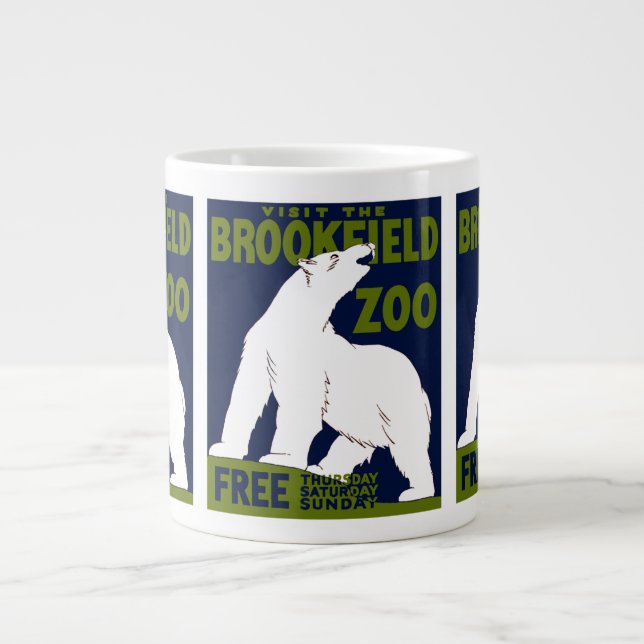 Brookfield Zoo, Federal Art Program Poster 1936 Large Coffee Mug (Front)