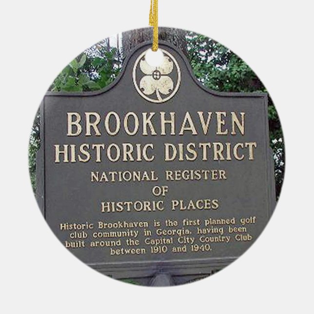 Brookhaven Atlanta, Double Sided Christmas Ornamen Ceramic Tree Decoration (Back)