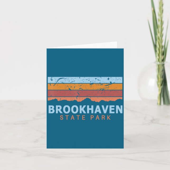 Brookhaven State Park New York Retro Cool _1  Card (Front)