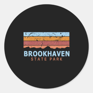 Brookhaven State Park New York Retro Cool  Classic Round Sticker
