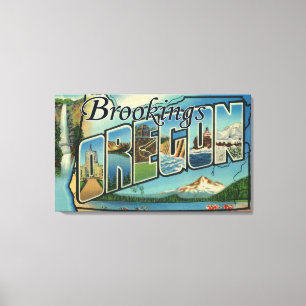 Brookings, Oregon - Large Letter Scenes Canvas Print