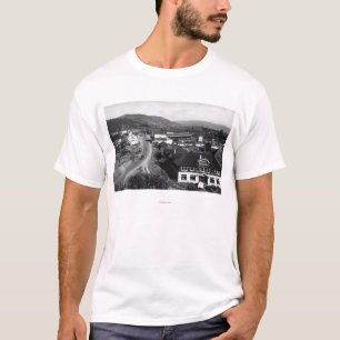 Brookings, Oregon Town View and Ocean Photograph T-Shirt