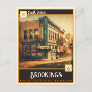 Brookings, South Dakota   Vintage Postcard
