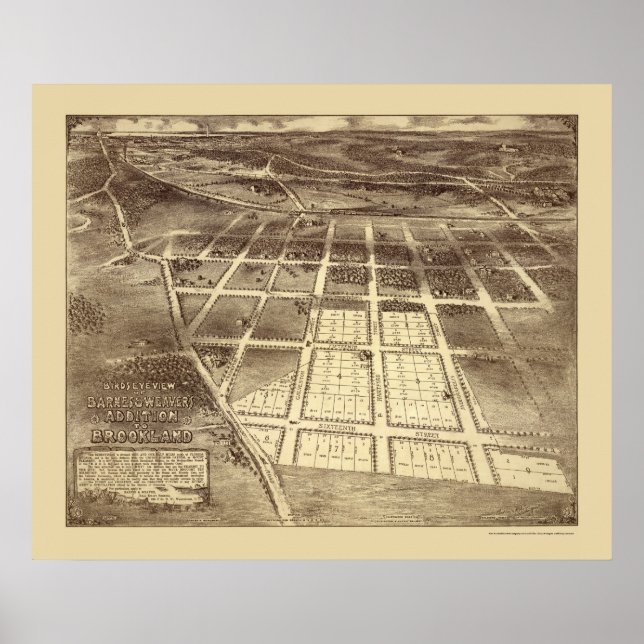 Brookland, DC Panoramic Map - 1895 Poster (Front)