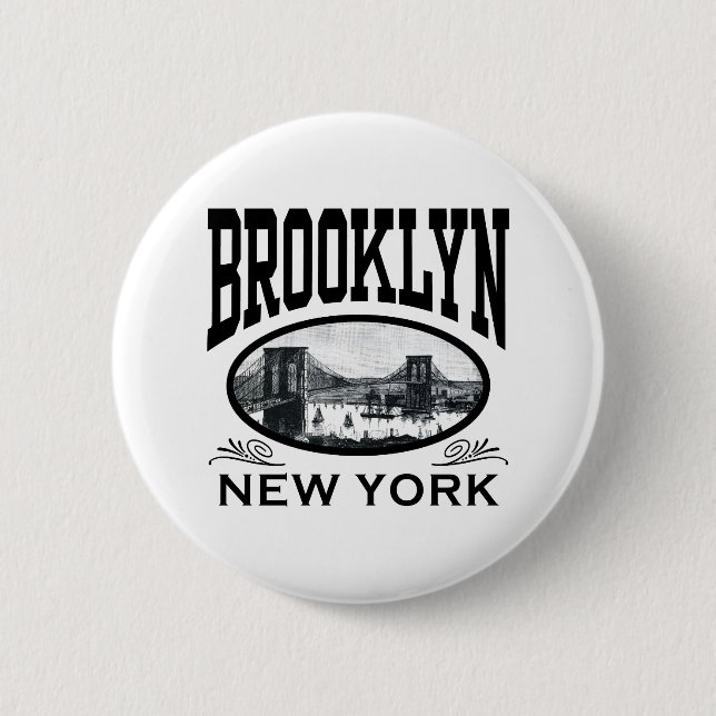 Brooklyn 6 Cm Round Badge (Front)
