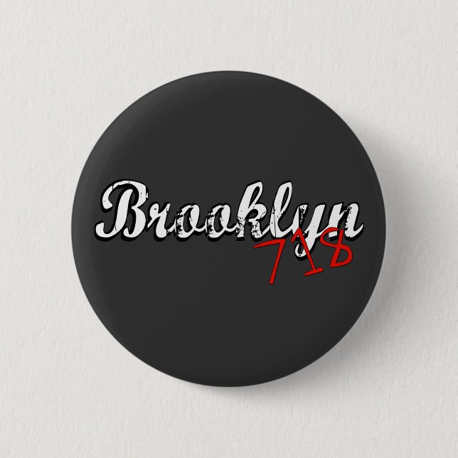 Brooklyn 718 6 cm round badge (Front)