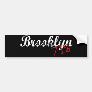 Brooklyn 718 bumper sticker