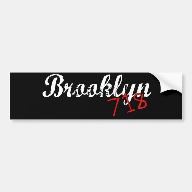 Brooklyn 718 bumper sticker (Front)