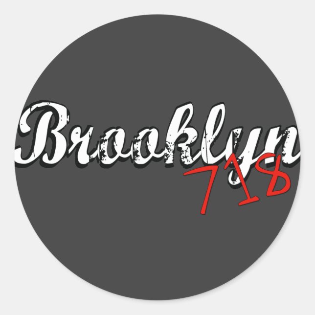Brooklyn 718 classic round sticker (Front)