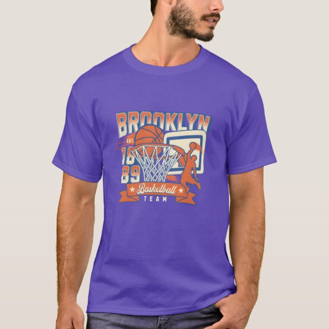 Brooklyn Basketballeam Athletic Sports T-Shirt (Front)