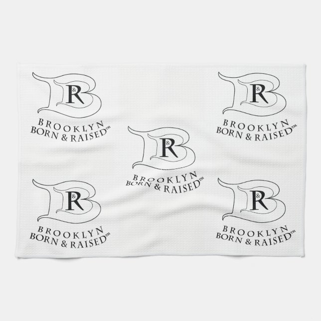 BROOKLYN BORN AND RAISED LOGO DISH TOWEL (Horizontal)