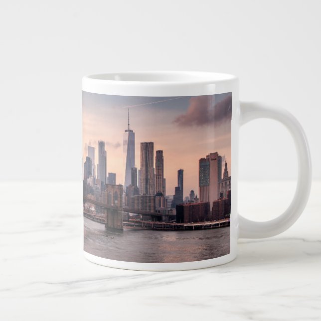 Brooklyn Bridge and Lower Manhattan Large Coffee Mug (Right)