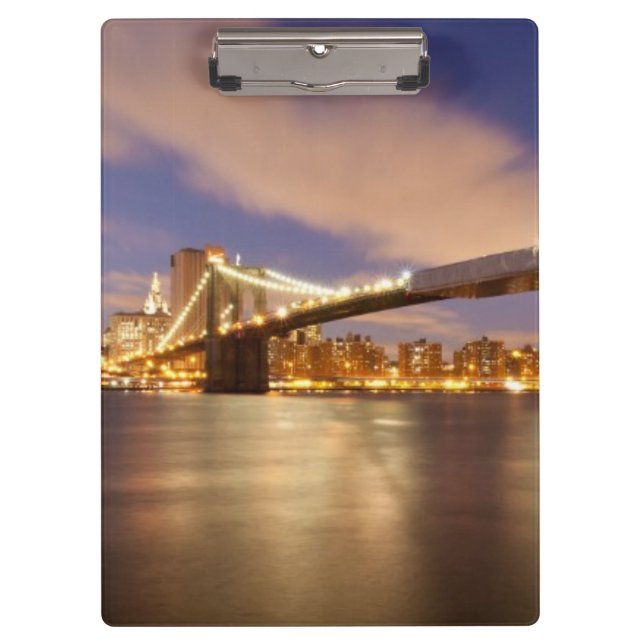 Brooklyn Bridge and Manhattan at Night. Clipboard (Front)