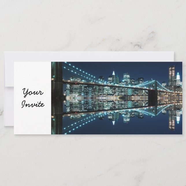 Brooklyn Bridge and Manhattan Skyline Invitation (Front)