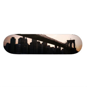 Brooklyn Bridge and Manhattan Skyline, NYC Skateboard