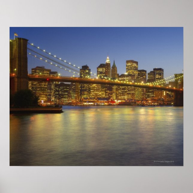 Brooklyn Bridge and New York City buildings Poster (Front)