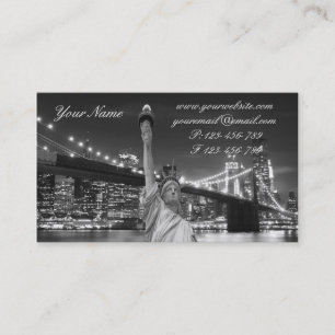 Brooklyn Bridge and The Statue of Liberty at Nigh Business Card