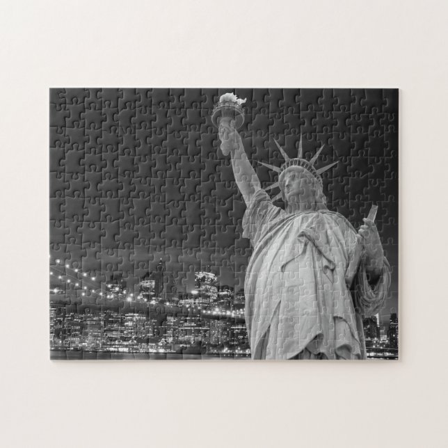 Brooklyn Bridge and The Statue of Liberty Jigsaw Puzzle (Horizontal)