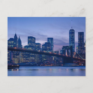 Brooklyn Bridge at Dusk Postcard