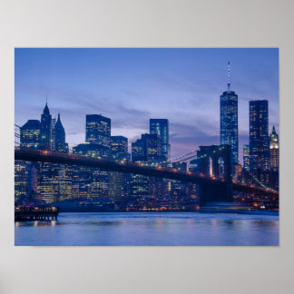 Brooklyn Bridge at Dusk Poster