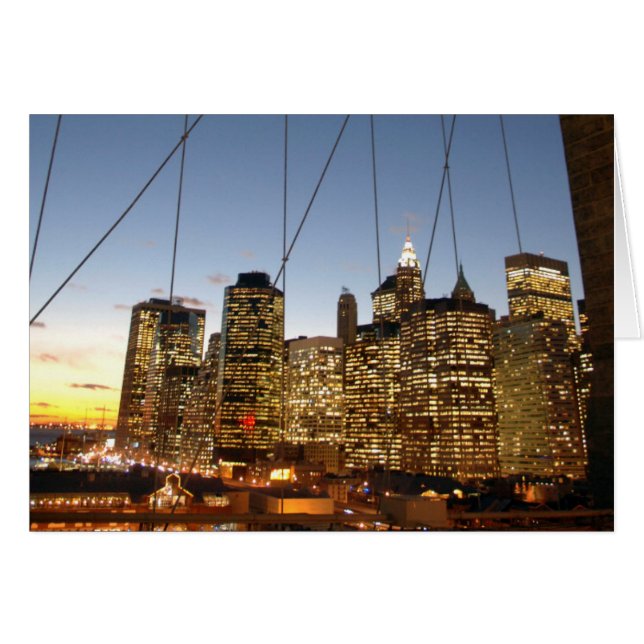 Brooklyn Bridge At Dusk With Manhattan Skyline (Front Horizontal)