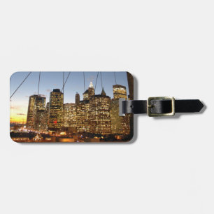 Brooklyn Bridge At Dusk With Manhattan Skyline Luggage Tag
