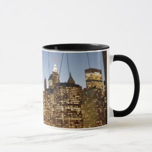 Brooklyn Bridge At Dusk With Manhattan Skyline Mug