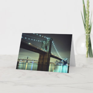 Brooklyn Bridge at night  Manhattan Bridge Card