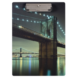 Brooklyn Bridge at night Manhattan Bridge Clipboard