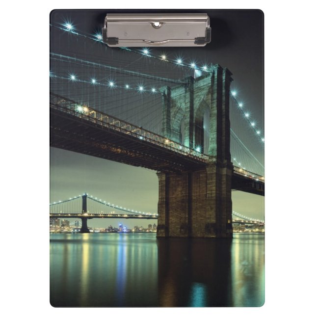Brooklyn Bridge at night  Manhattan Bridge Clipboard (Front)