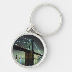 Brooklyn Bridge at night  Manhattan Bridge Key Ring