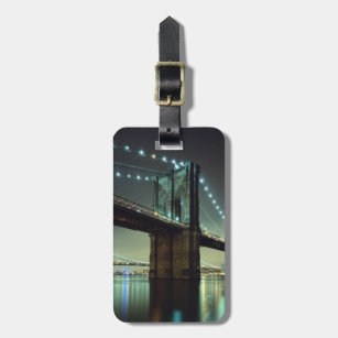 Brooklyn Bridge at night  Manhattan Bridge Luggage Tag