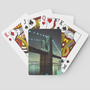 Brooklyn Bridge at night Manhattan Bridge Playing Cards