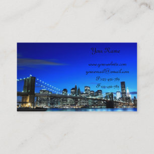 Brooklyn Bridge At Night, New York City Business Card