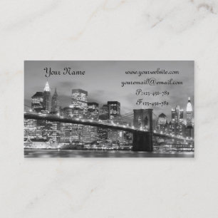 Brooklyn Bridge At Night, New York City Business Card