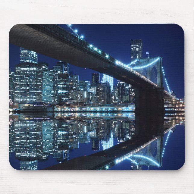 Brooklyn Bridge at Night, New York City Mouse Mat (Front)