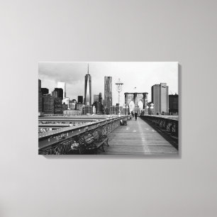 Brooklyn bridge black and white canvas print