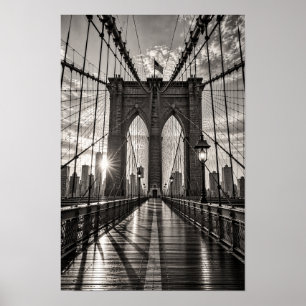 Brooklyn Bridge Black and White New York Wall Art