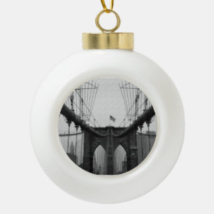 Brooklyn Bridge black and white Ornament Christmas