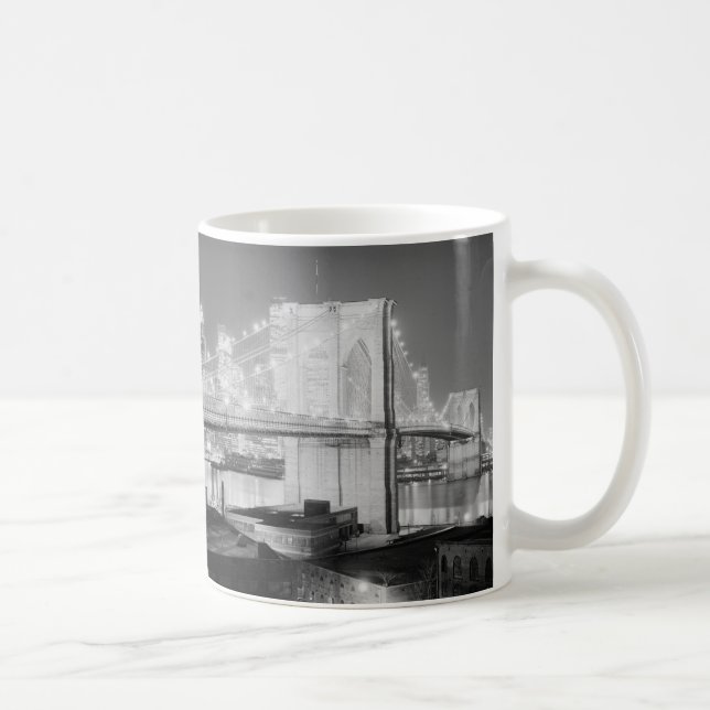 Brooklyn Bridge Black & White Coffee Mug (Right)