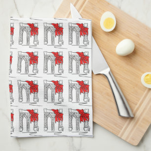 Brooklyn Bridge Bow NYC Christmas Holiday Landmark Tea Towel