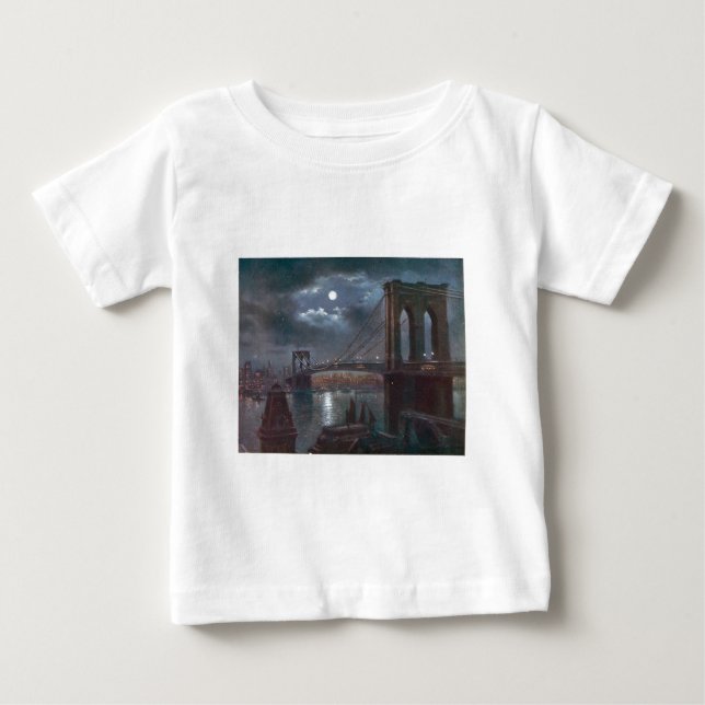Brooklyn Bridge by Moonlight Baby T-Shirt (Front)