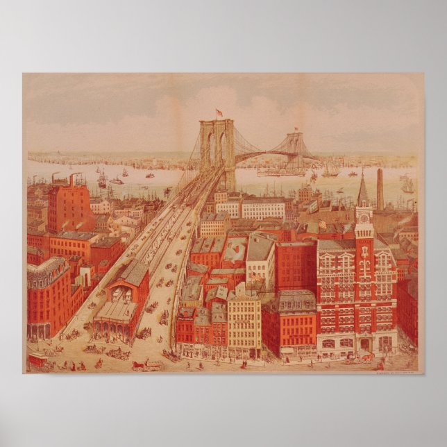 Brooklyn Bridge, c.1883 Poster (Front)