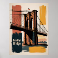 Brooklyn bridge crossing at sunset