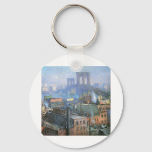 Brooklyn Bridge, East River, circa 1916 Key Ring