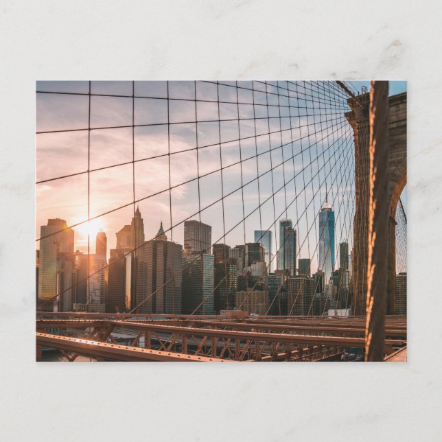 Brooklyn Bridge - Golden Hour (New York, NY) Postcard (Front)