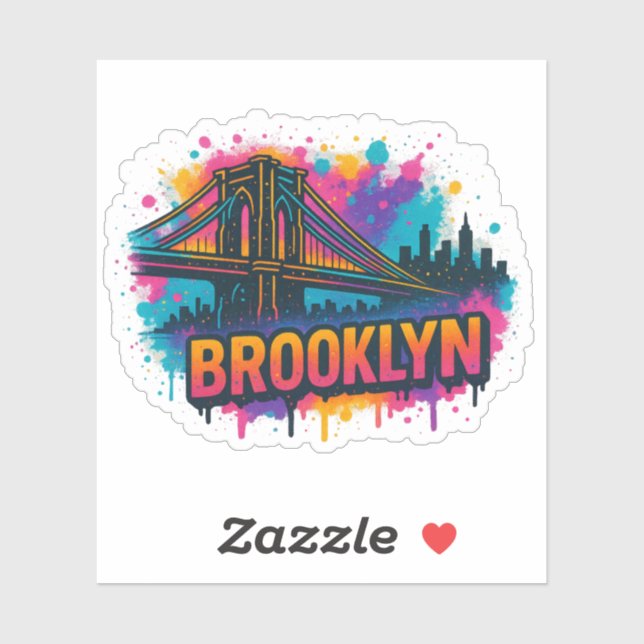 Brooklyn Bridge Graffiti Pop Art – Colourful Urban (Sheet)