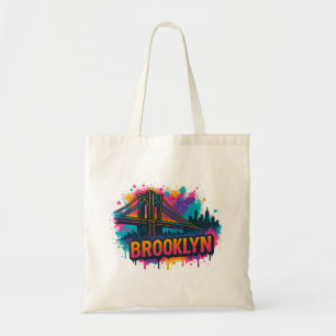 Brooklyn Bridge Graffiti Pop Art – Colourful Urban Tote Bag